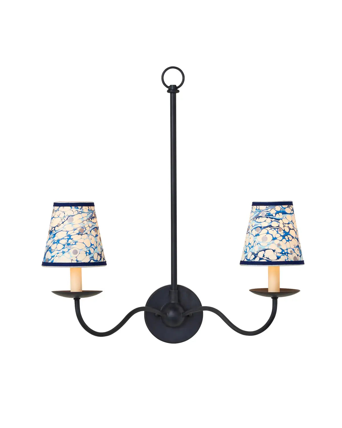 CURREY & COMPANY MARBLE BLUE LACE PAPER TAPERED CHANDELIER SHADE | 0900-0031
