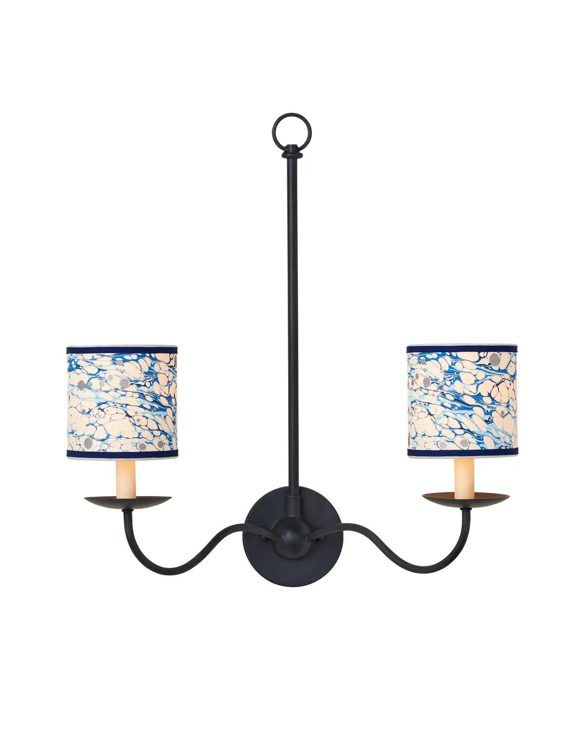 CURREY & COMPANY MARBLE BLUE LACE PAPER DRUM CHANDELIER SHADE | 0900-0032