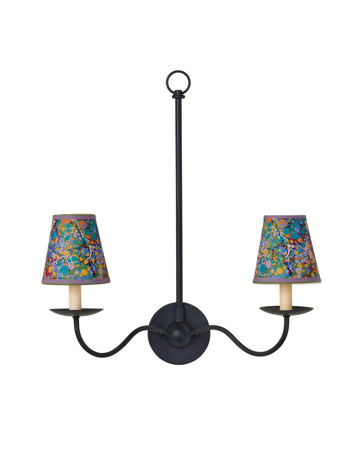 CURREY & COMPANY MARBLE MULTI-COLOR PAPER TAPERED CHANDELIER SHADE | 0900-0033