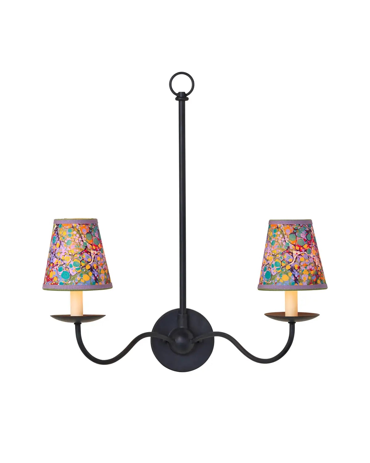 CURREY & COMPANY MARBLE MULTI-COLOR PAPER TAPERED CHANDELIER SHADE | 0900-0033