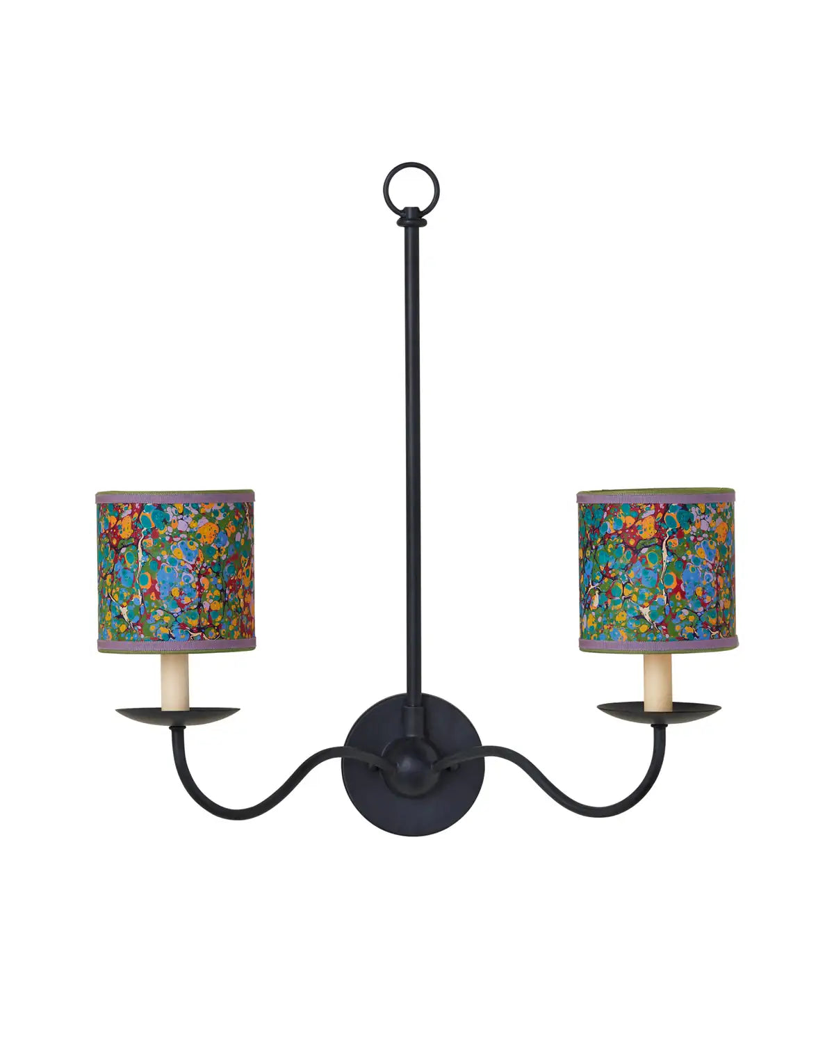 CURREY & COMPANY MARBLE MULTI-COLOR PAPER DRUM CHANDELIER SHADE | 0900-0034