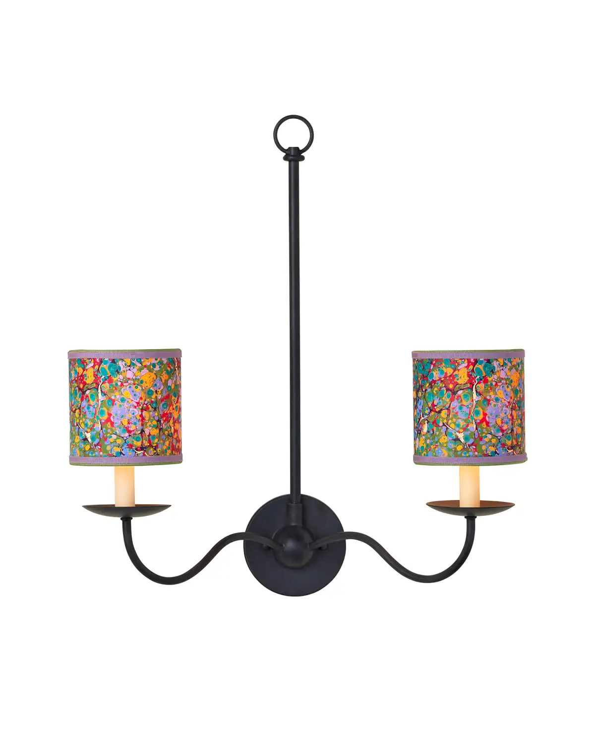 CURREY & COMPANY MARBLE MULTI-COLOR PAPER DRUM CHANDELIER SHADE | 0900-0034