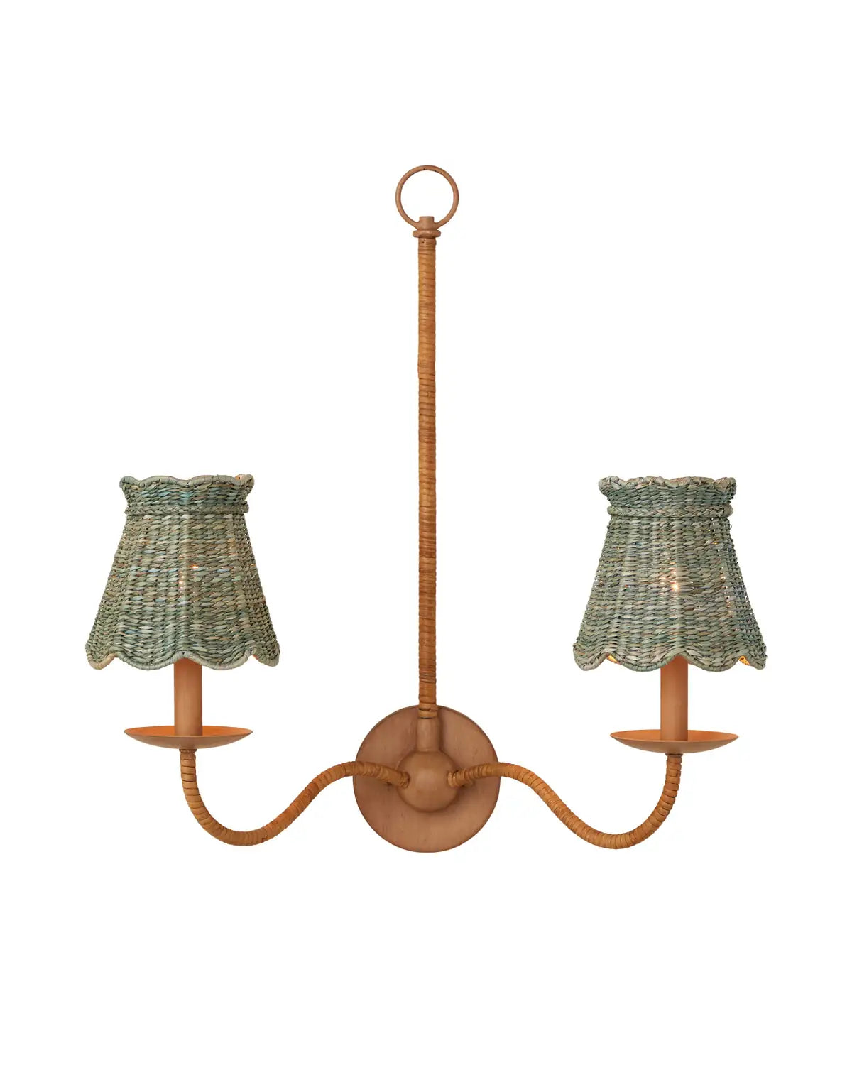 CURREY & COMPANY ANNABELLE LIGHT TEAL TAPERED CHANDELIER SHADE | 0900-0038