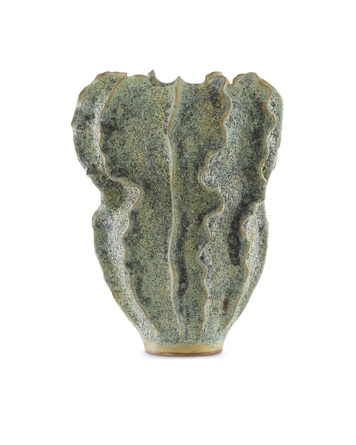 CURREY & COMPANY SUNKEN BOAT SWIRL GREEN VASE - Decorative Accents