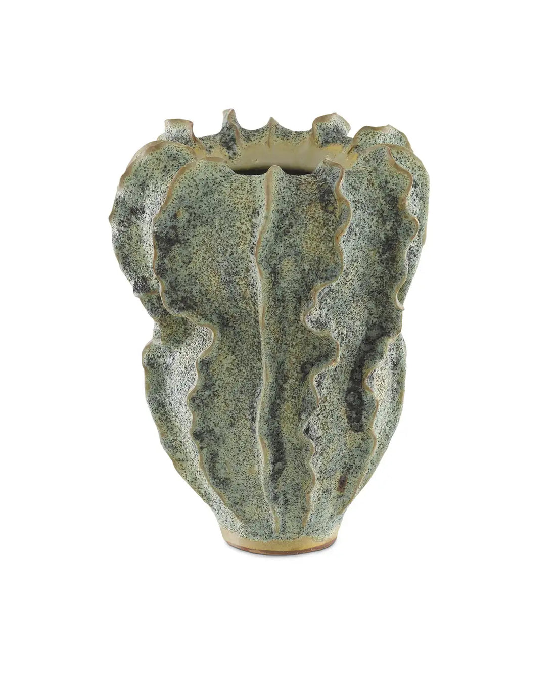 CURREY & COMPANY SUNKEN BOAT SWIRL GREEN VASE - Decorative Accents