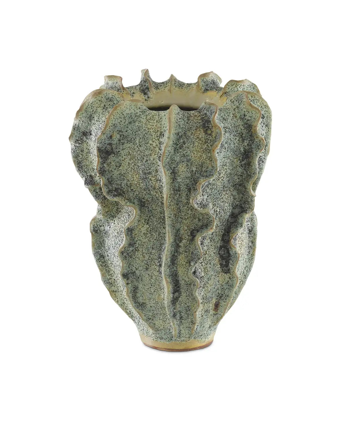 CURREY & COMPANY SUNKEN BOAT SWIRL GREEN VASE - Decorative Accents