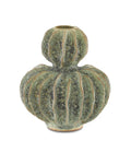 CURREY & COMPANY SUNKEN BOAT DOUBLE GOURD GREEN VASE - Decorative Accents