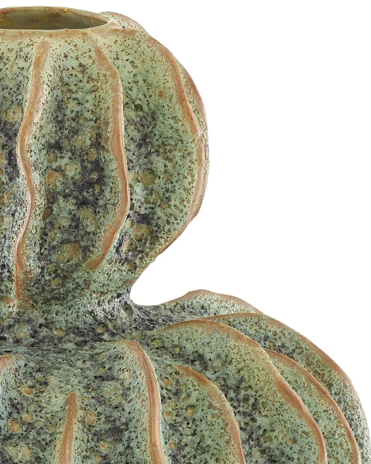 CURREY & COMPANY SUNKEN BOAT DOUBLE GOURD GREEN VASE - Decorative Accents