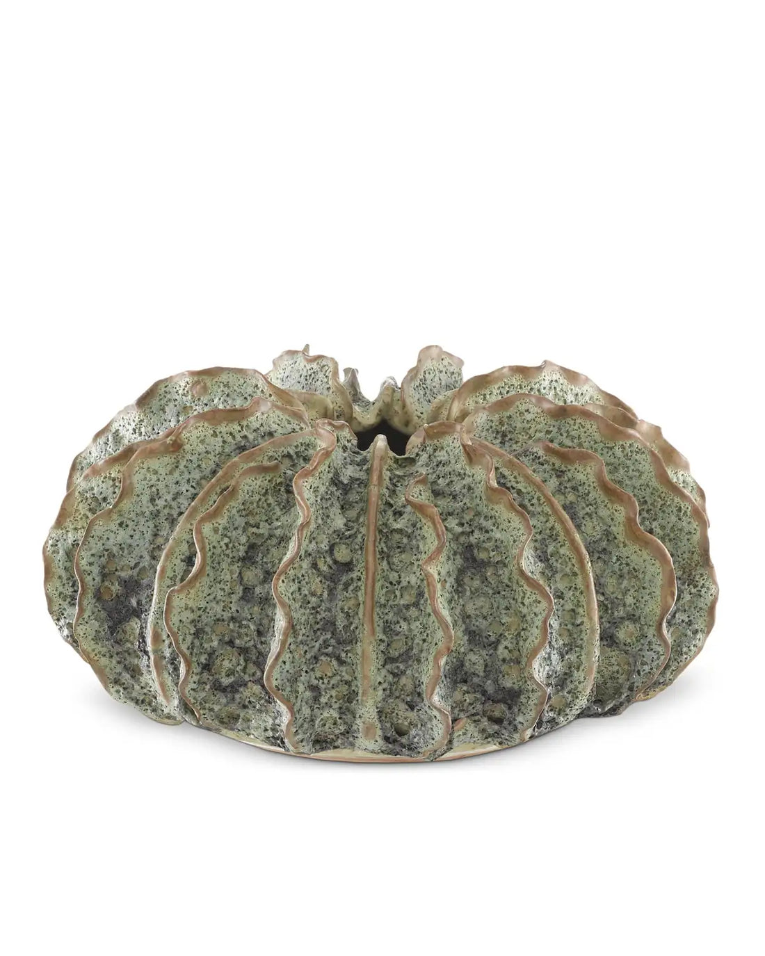 CURREY & COMPANY SUNKEN BOAT WINGS GREEN VASE - Decorative Accents