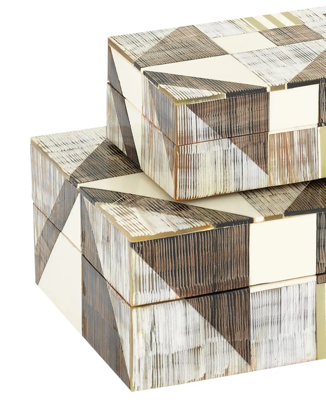 CURREY & COMPANY MODERNIST BONE & HORN BOXES SET OF 2 - Decorative Accents