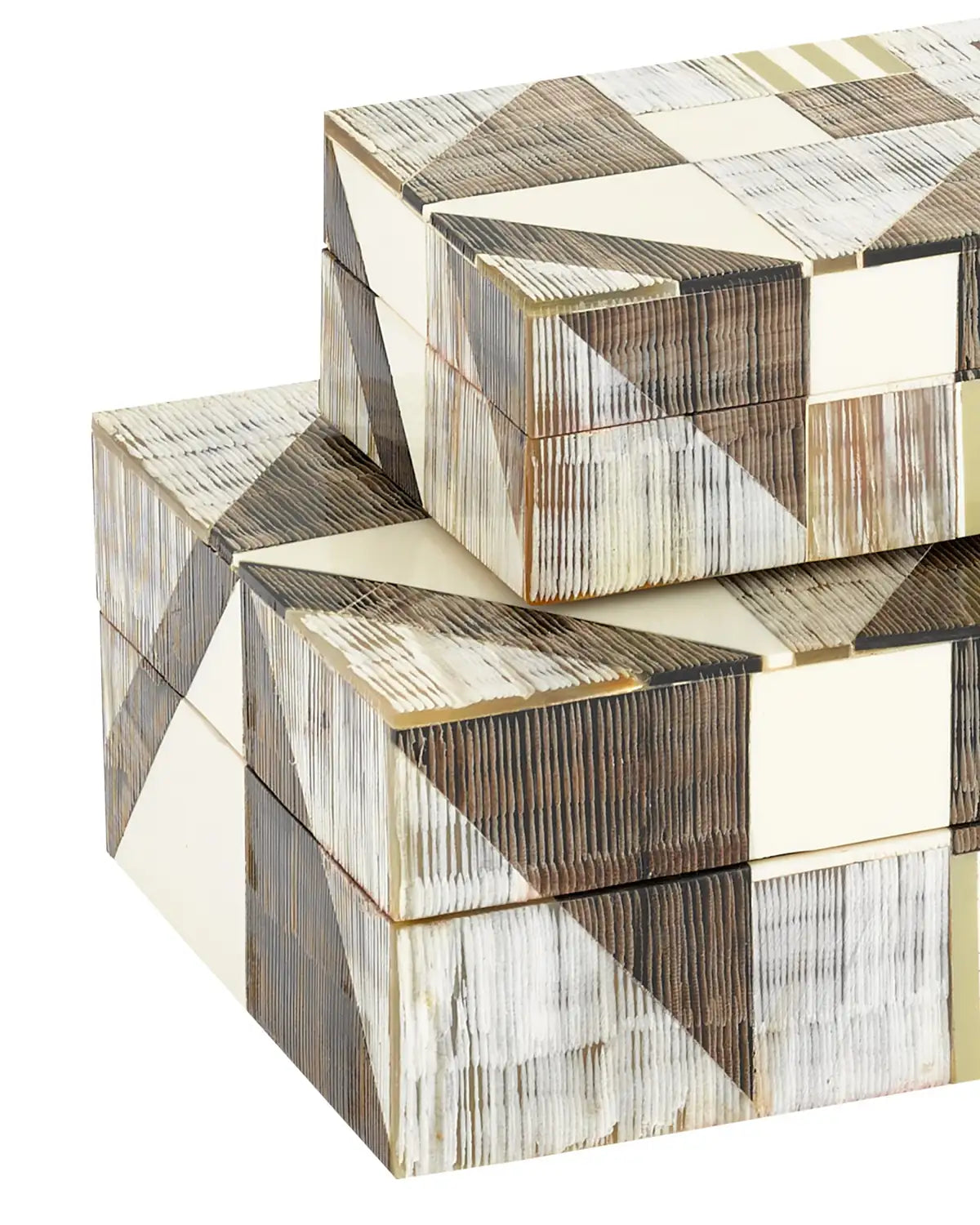 CURREY & COMPANY MODERNIST BONE & HORN BOXES SET OF 2 - Decorative Accents