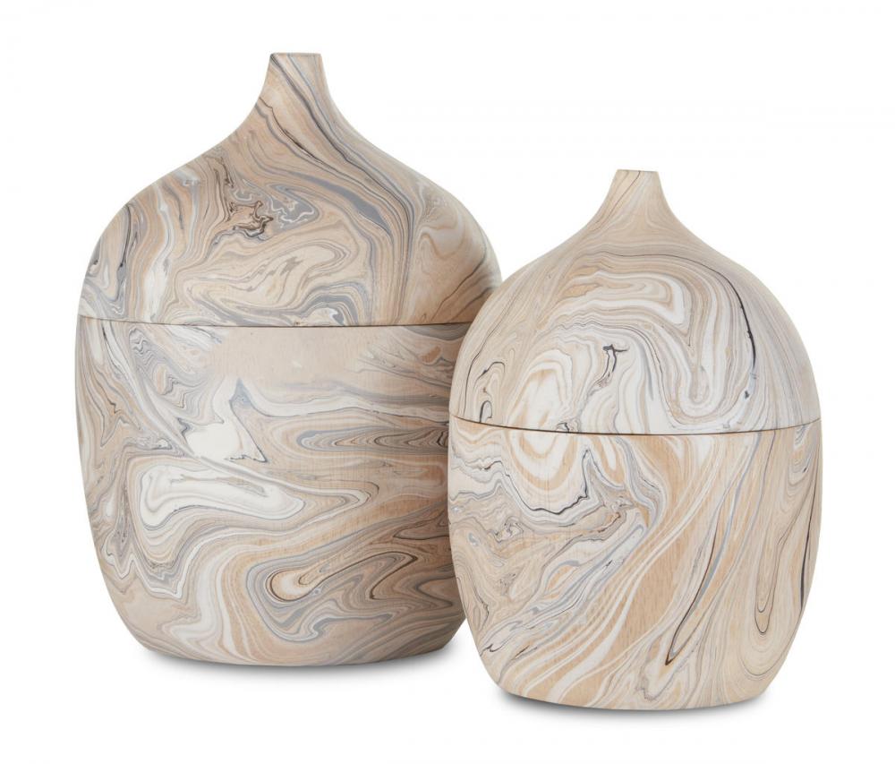 CURREY & COMPANY GRAY MARBLEIZED BOX SET OF 2 - Decorative Accents