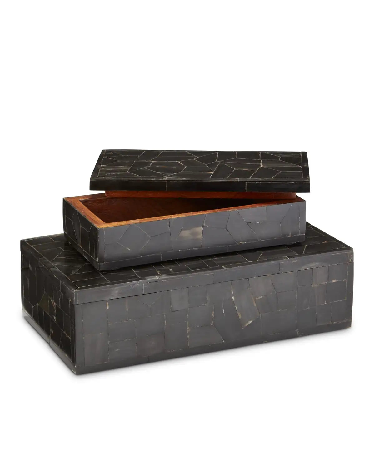 CURREY & COMPANY BONE MOSAIC BOX SET OF 2 - Decorative Accents