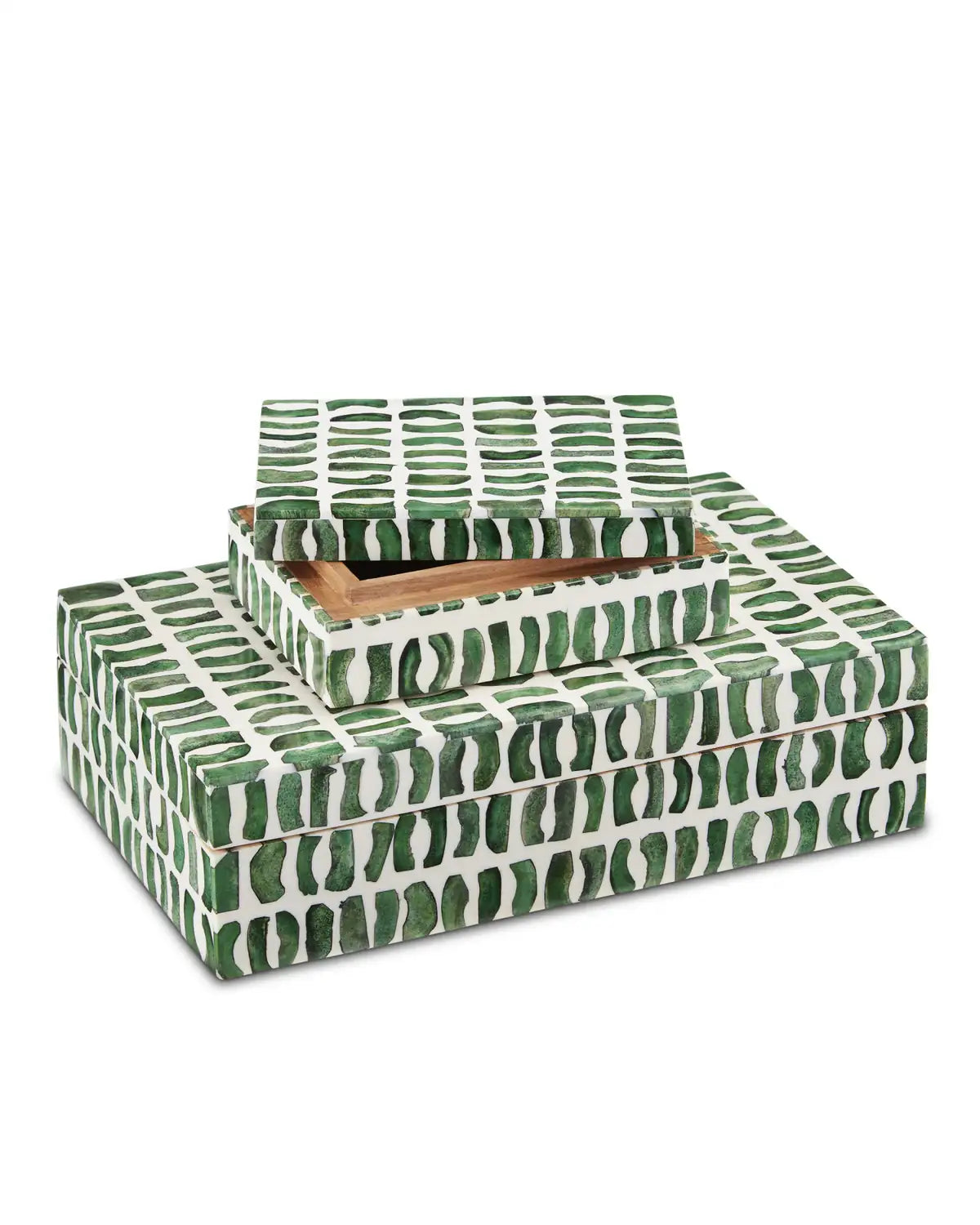 CURREY & COMPANY EMERALD BOX SET OF 2 - Decorative Accents