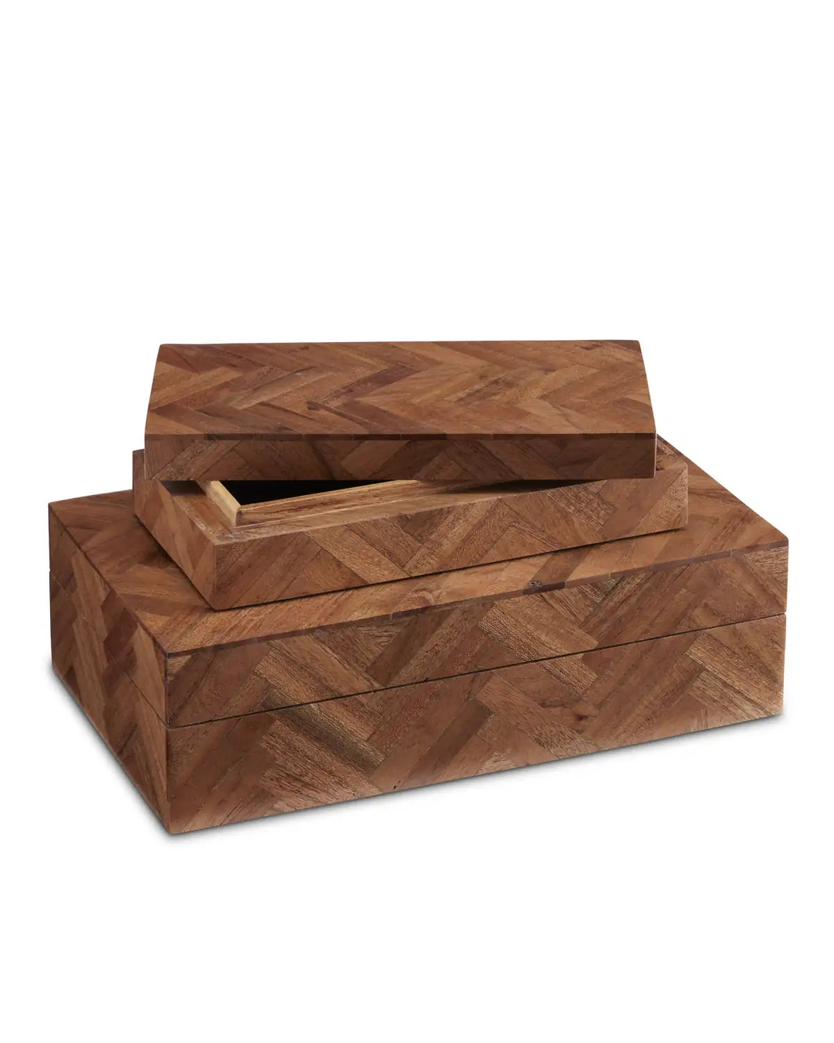 CURREY & COMPANY ALFEO WOOD BOX SET OF 2 - Decorative Accents
