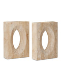 CURREY & COMPANY DEMI TRAVERTINE BOOKENDS SET OF 2 - Decorative Accents