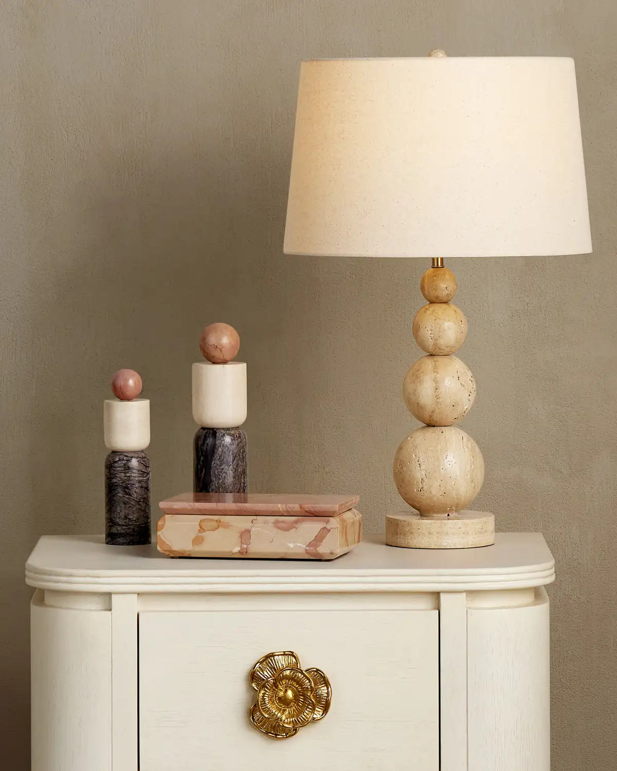 CURREY & COMPANY LESLIE ROSA MARBLE BOX - Decorative Accents