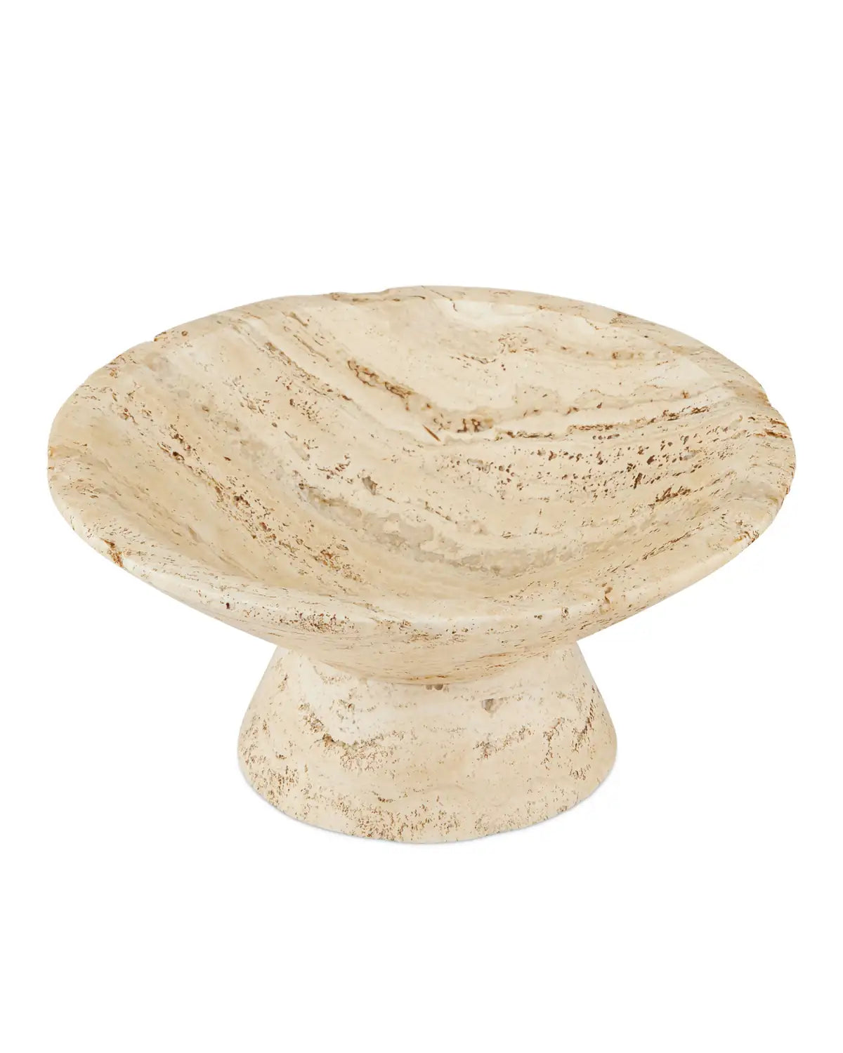 CURREY & COMPANY LUBO TRAVERTINE BOWL - Decorative Accents
