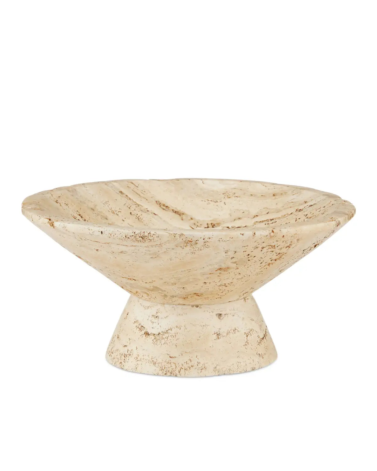 CURREY & COMPANY LUBO TRAVERTINE BOWL - Decorative Accents