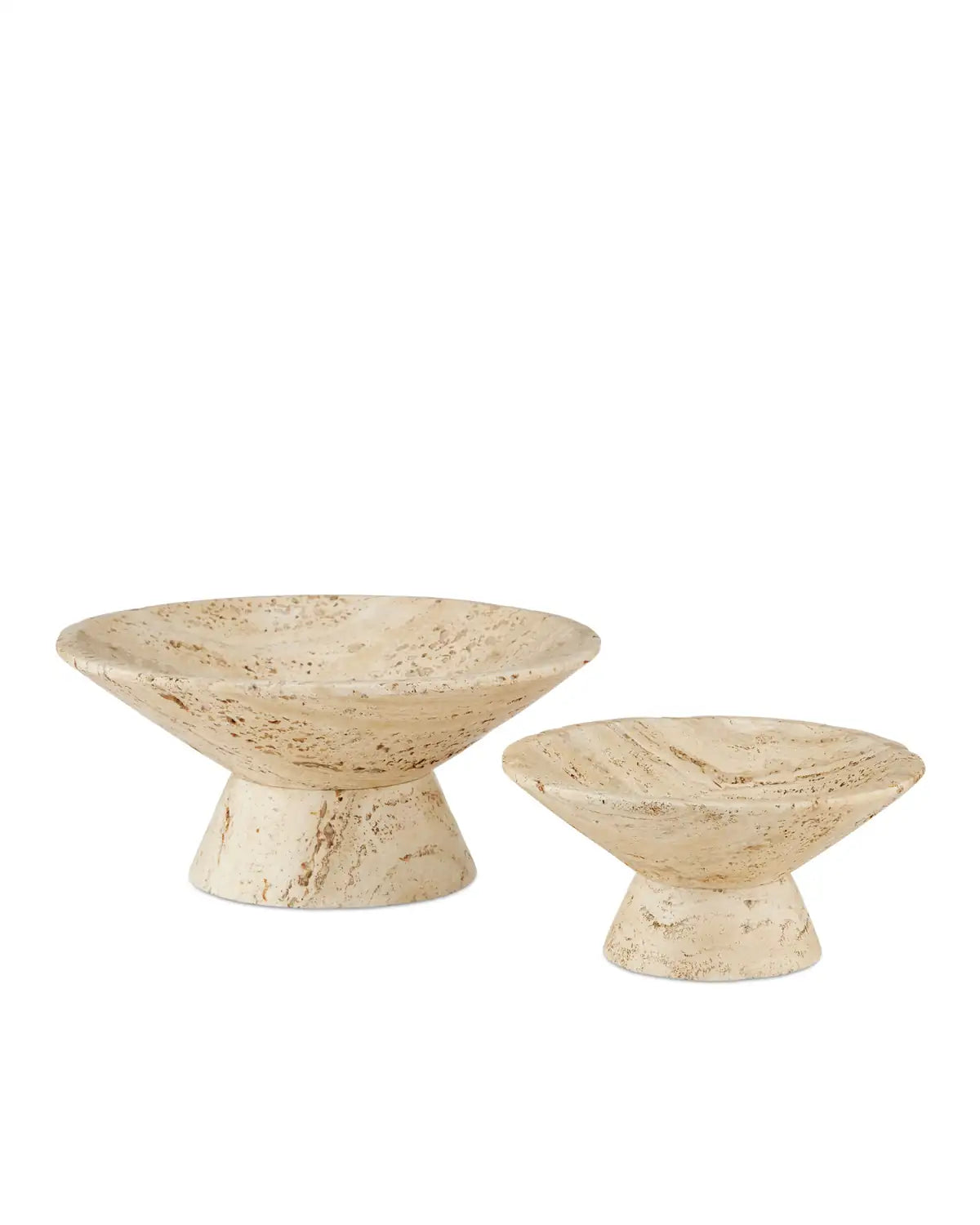 CURREY & COMPANY LUBO TRAVERTINE BOWL - Decorative Accents