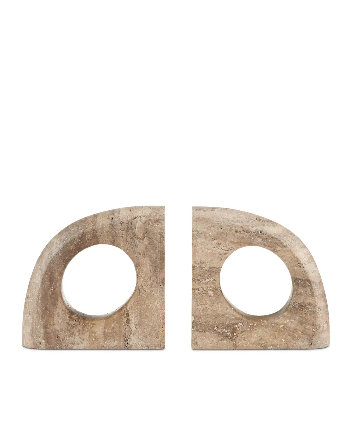 CURREY & COMPANY RUSSO TRAVERTINE OBJECT SET OF 2 - Decorative Accents