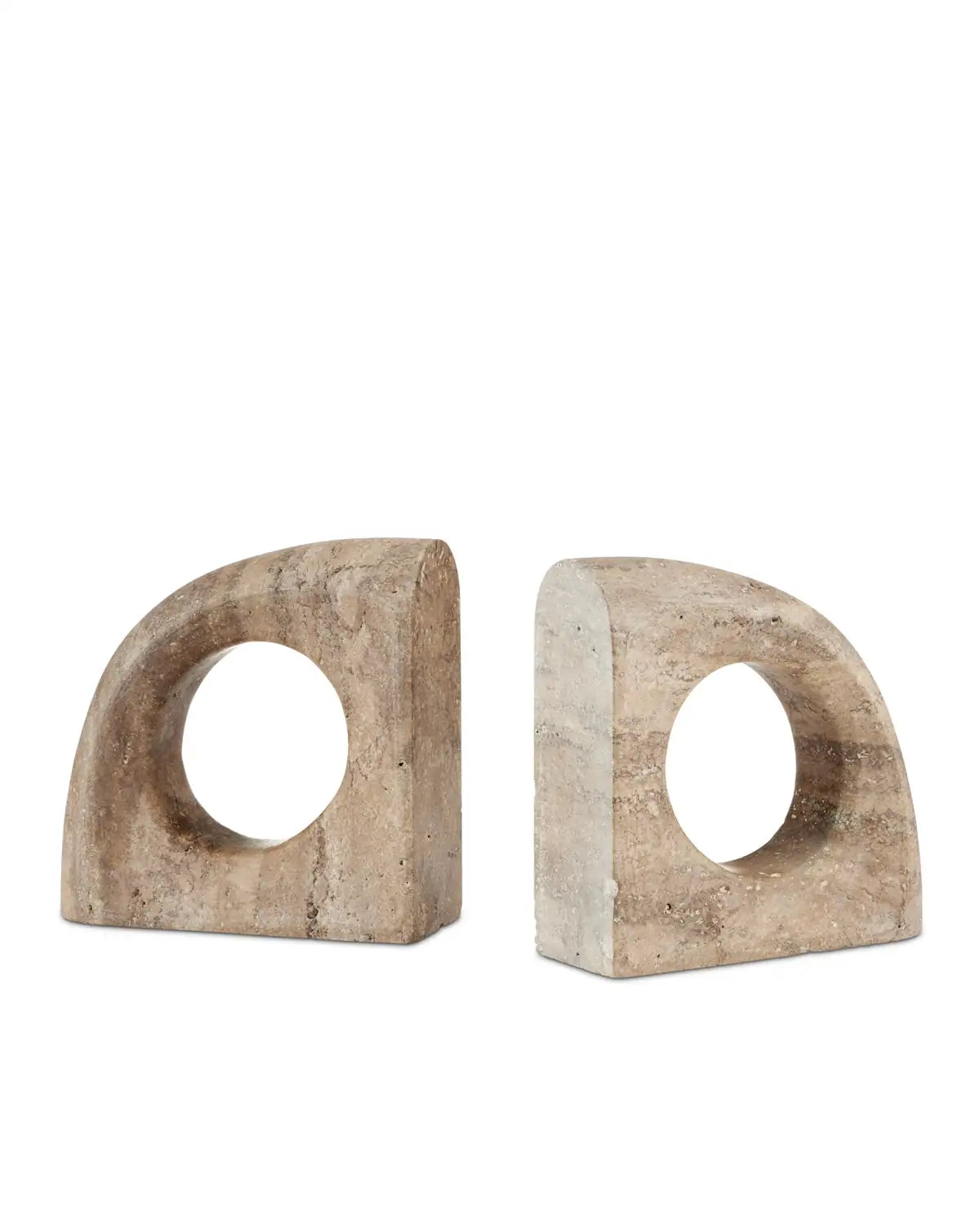 CURREY & COMPANY RUSSO TRAVERTINE OBJECT SET OF 2 - Decorative Accents