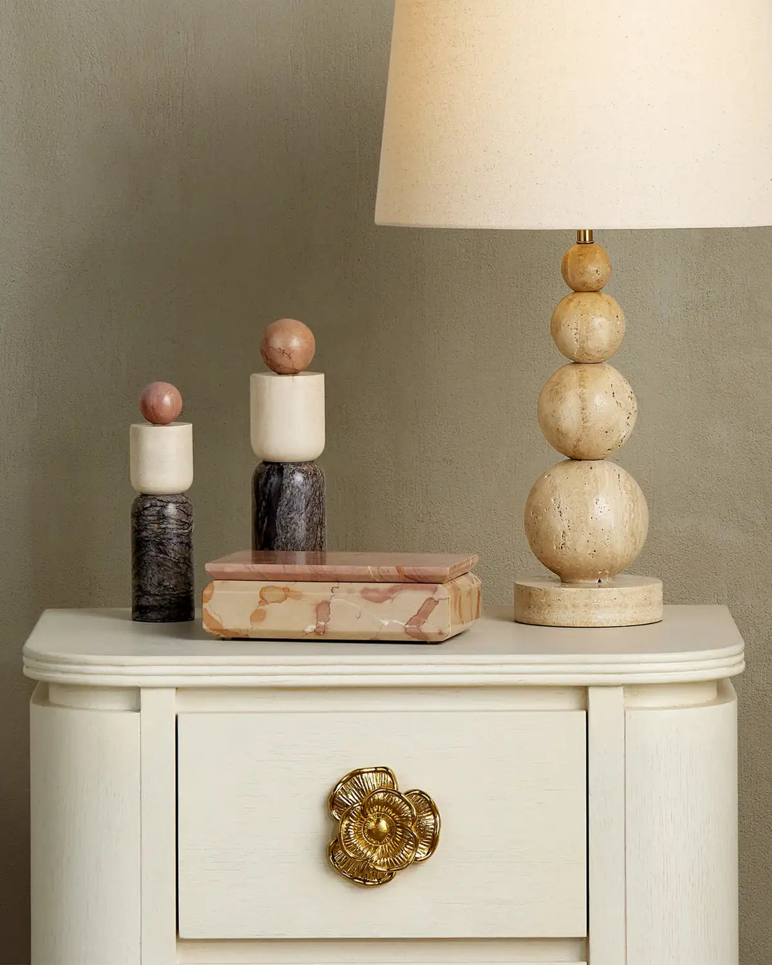 CURREY & COMPANY MORENO MARBLE OBJECTS SET OF 2 - Decorative Accents