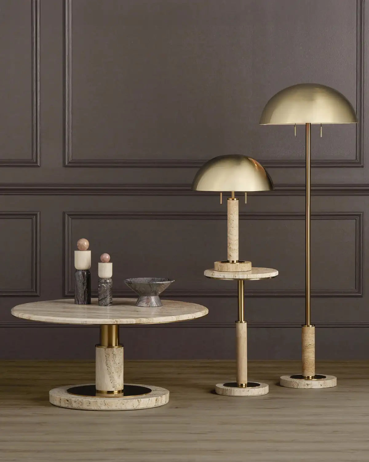 CURREY & COMPANY MORENO MARBLE OBJECTS SET OF 2 - Decorative Accents