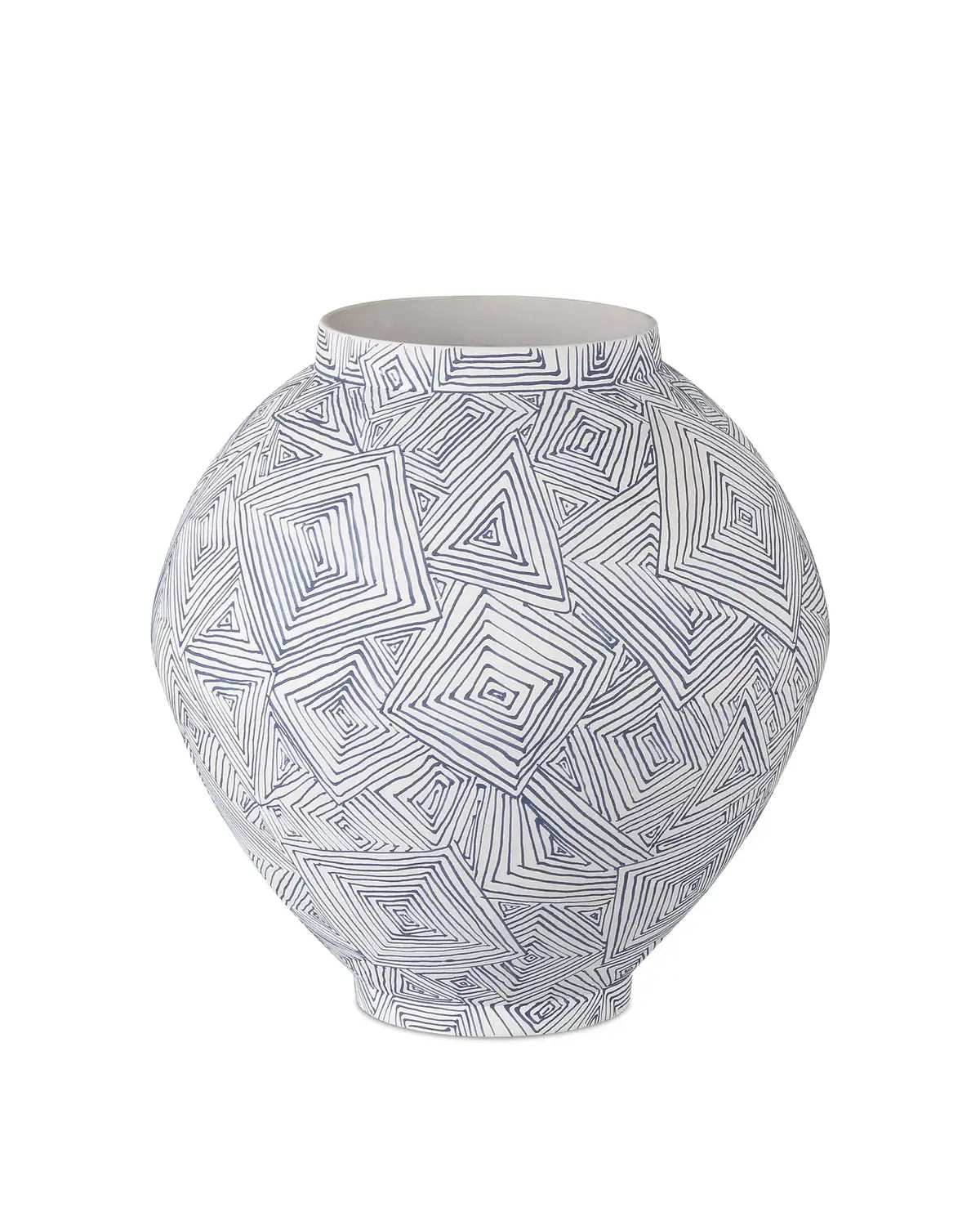 CURREY & COMPANY BLUE ZAG VASE - Decorative Accents