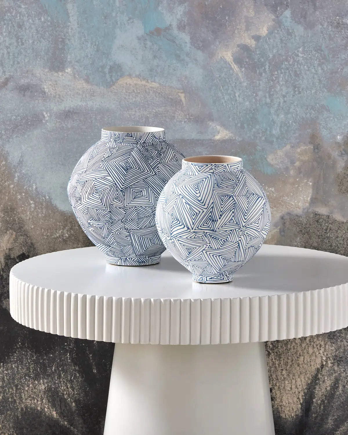CURREY & COMPANY BLUE ZAG VASE - Decorative Accents