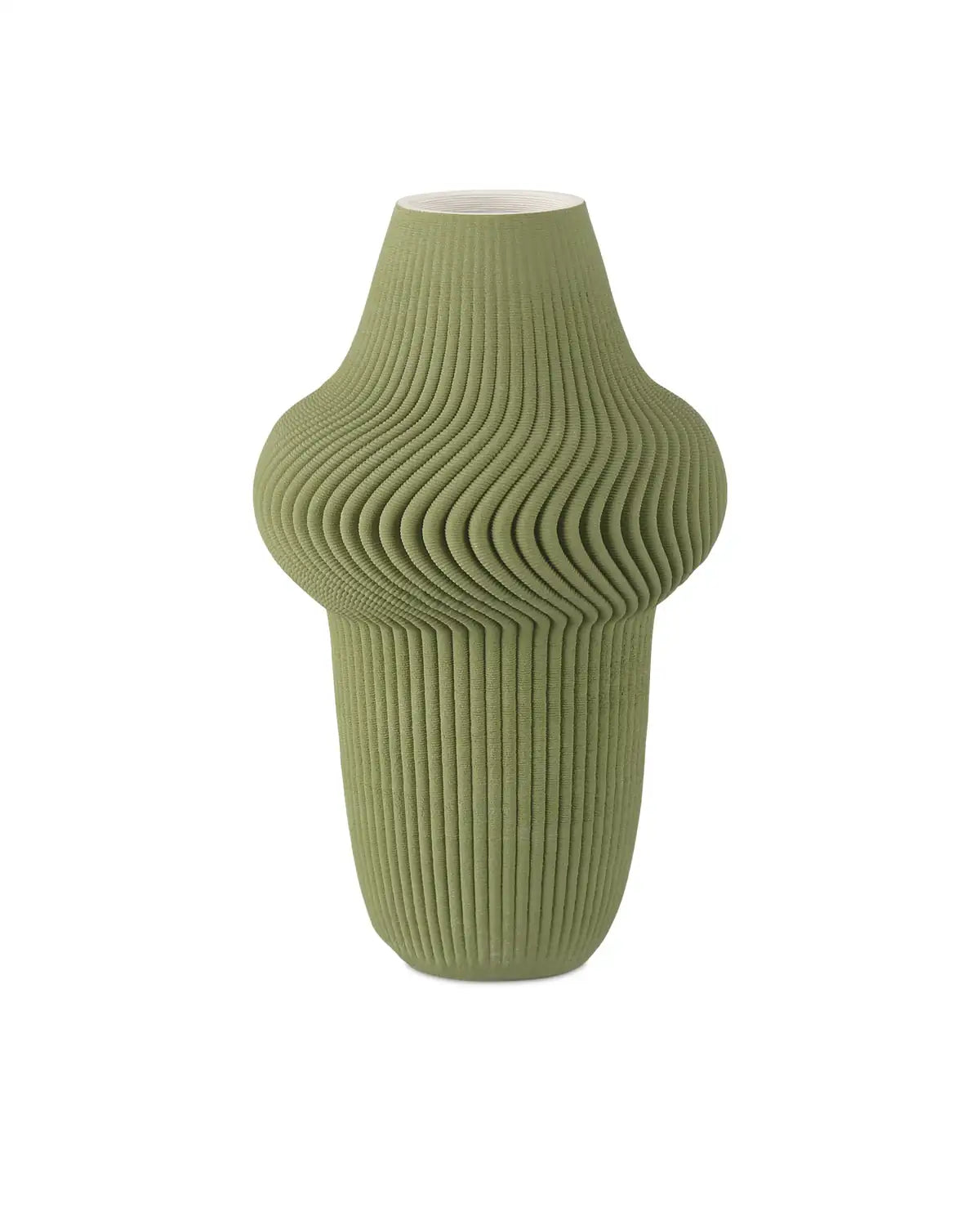 CURREY & COMPANY GREEN PLISSE VASE - Decorative Accents