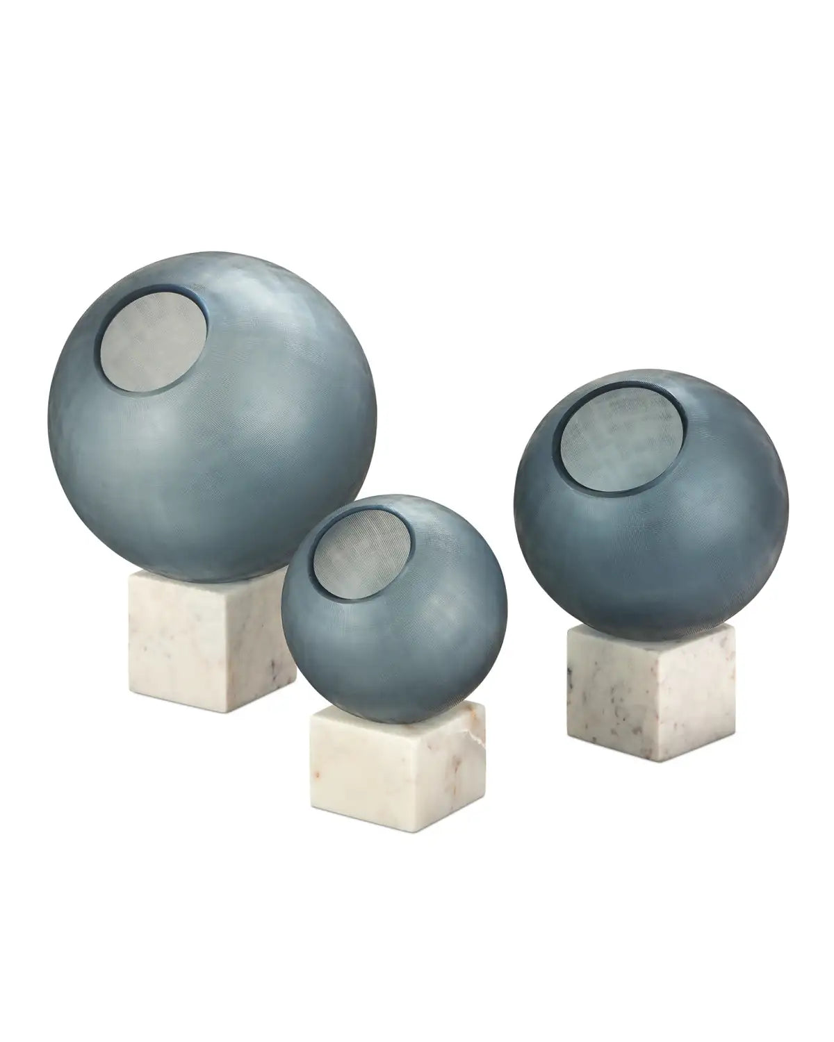 CURREY & COMPANY FRESNO BLUE ORB SET OF 3 - Decorative Accents