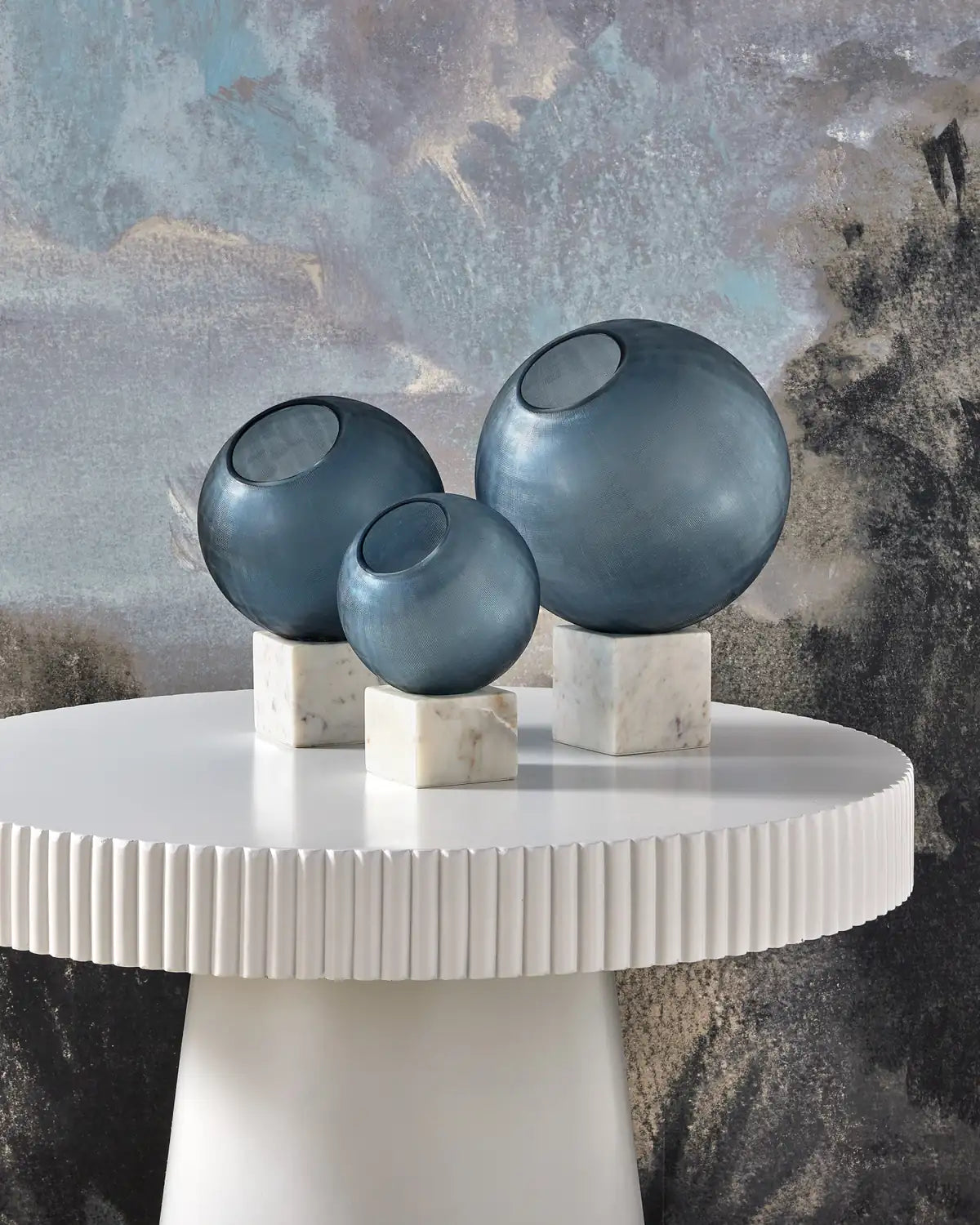 CURREY & COMPANY FRESNO BLUE ORB SET OF 3 - Decorative Accents