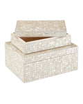 CURREY & COMPANY GERRI DOT MOTHER OF PEARL BOX SET OF 2 - Decorative Accents