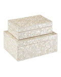 CURREY & COMPANY GERRI DOT MOTHER OF PEARL BOX SET OF 2 - Decorative Accents