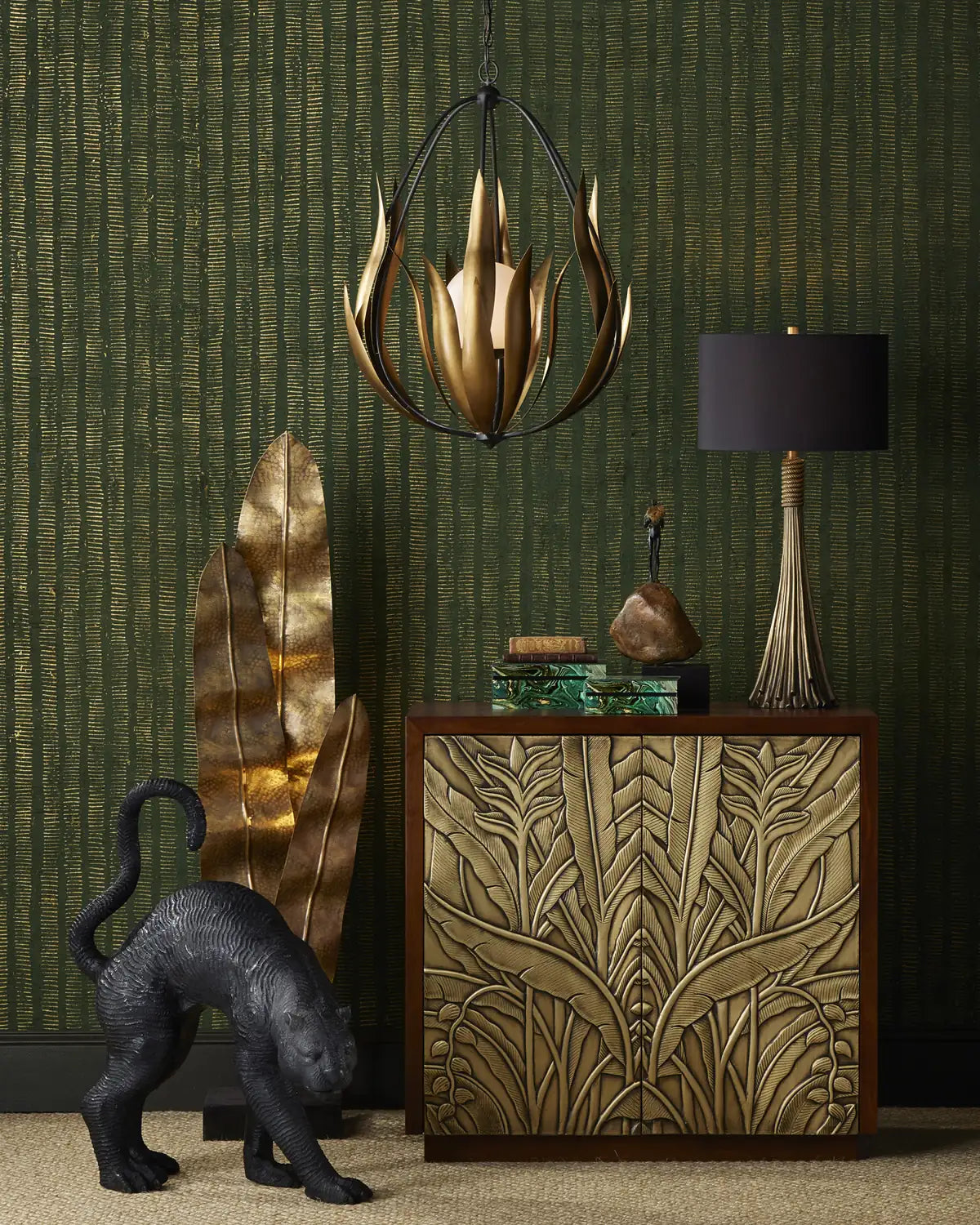 CURREY & COMPANY STANDING PANTHER - Decorative Accents