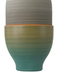 CURREY & COMPANY HAPPY 80'S GRAY BEIGE ORANGE & BLUE VASE SET OF 3 - Decorative Accents