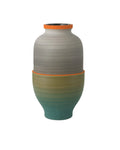 CURREY & COMPANY HAPPY 80'S GRAY BEIGE ORANGE & BLUE VASE SET OF 3 - Decorative Accents