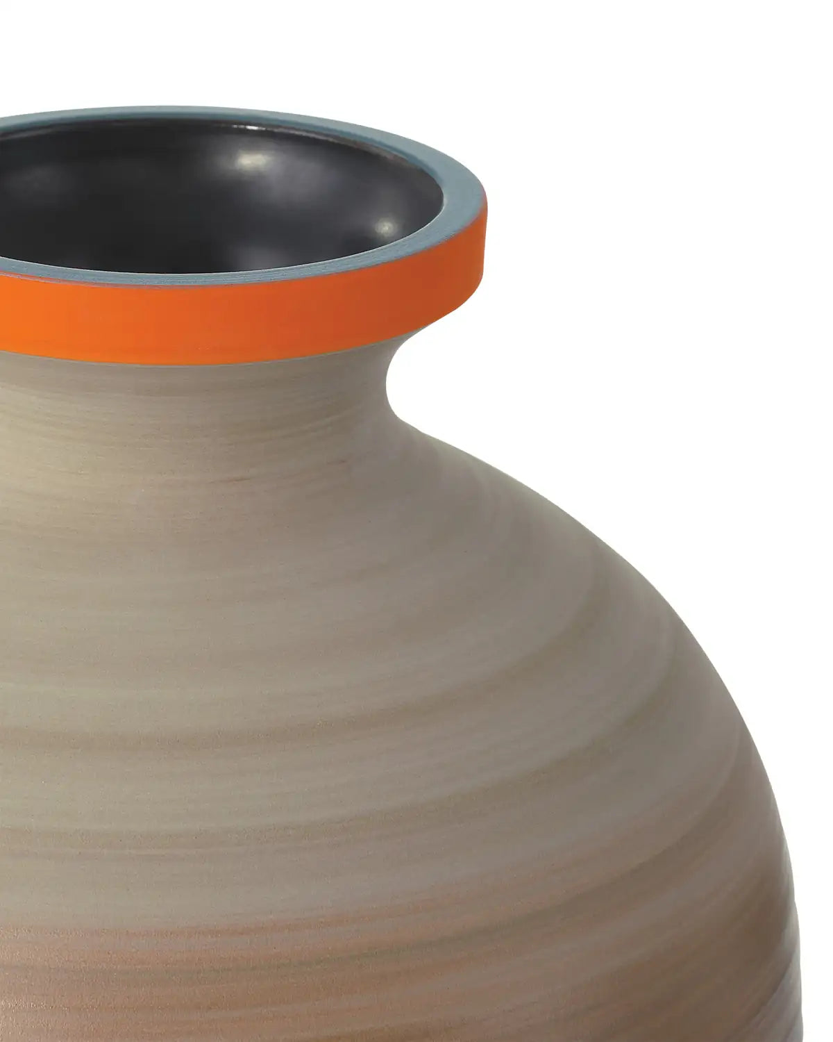 CURREY & COMPANY HAPPY 80'S GRAY BEIGE ORANGE & BLUE VASE SET OF 3 - Decorative Accents