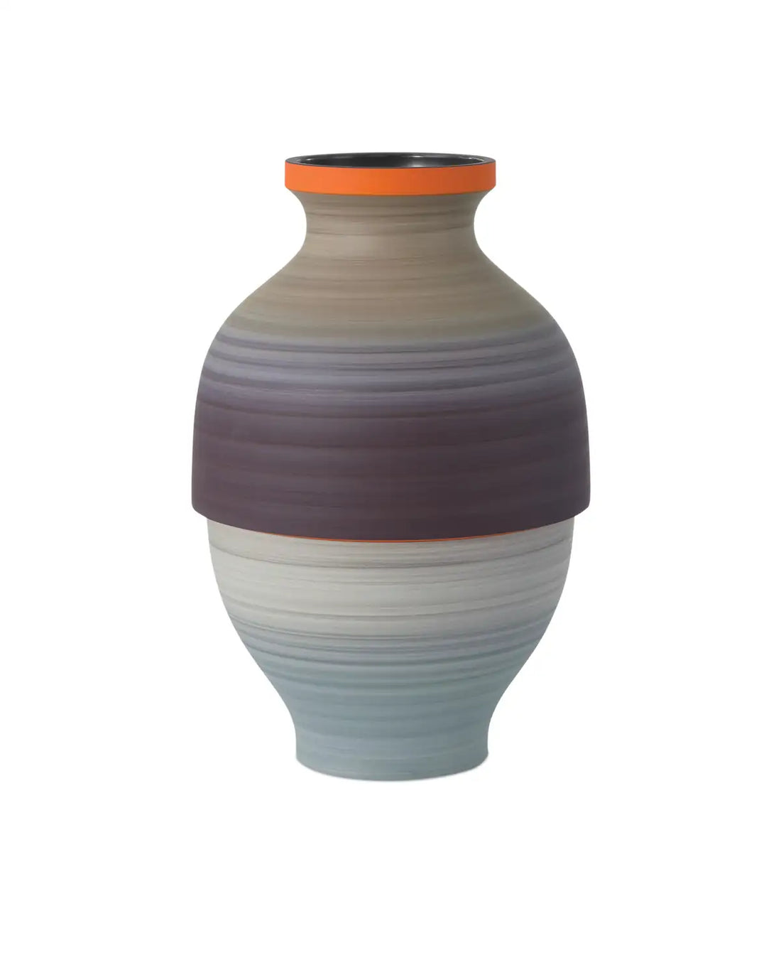CURREY & COMPANY HAPPY 80'S GRAY BEIGE ORANGE & BLUE VASE SET OF 3 - Decorative Accents