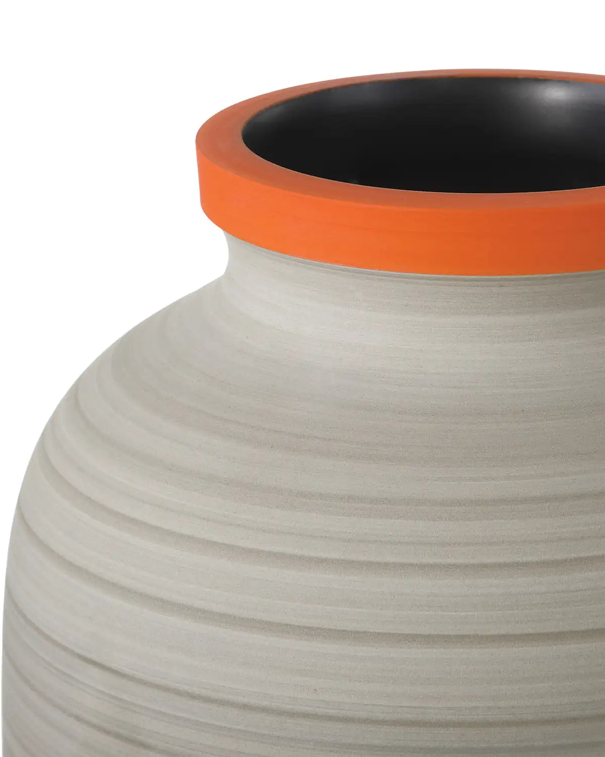 CURREY & COMPANY HAPPY 80'S GRAY BEIGE ORANGE & BLUE VASE SET OF 3 - Decorative Accents