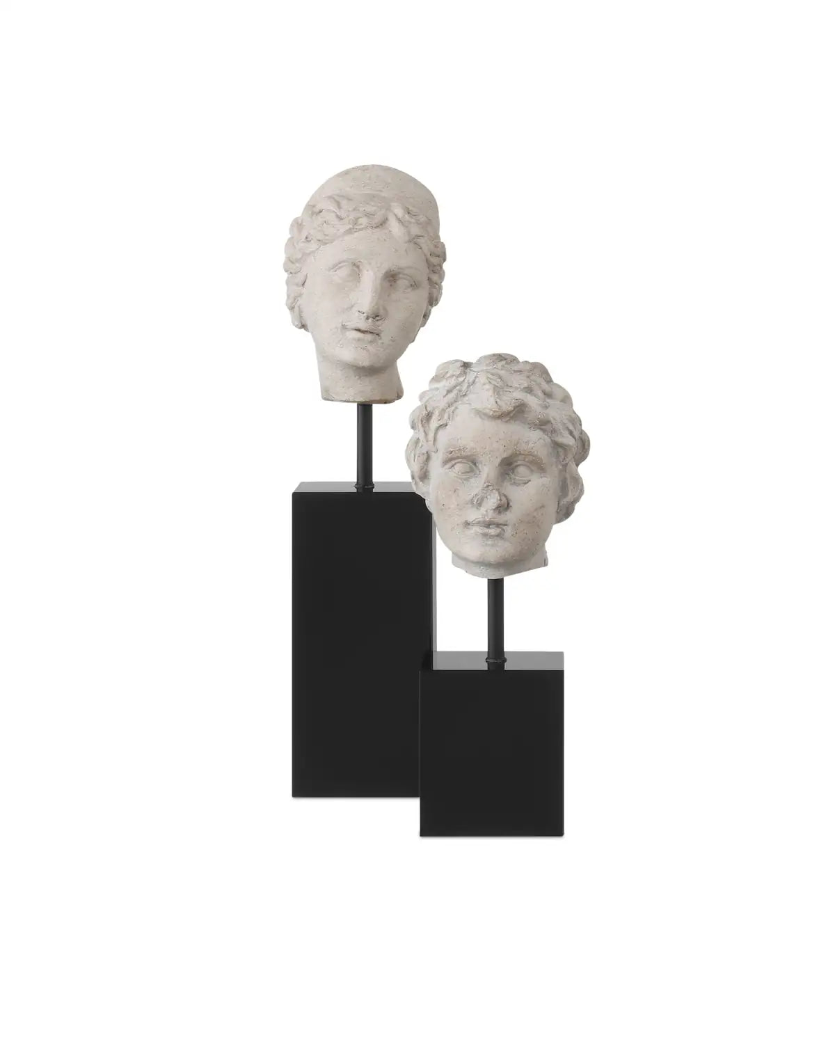 CURREY & COMPANY VENUS HEAD ON STAND SET OF 2 - Decorative Accents