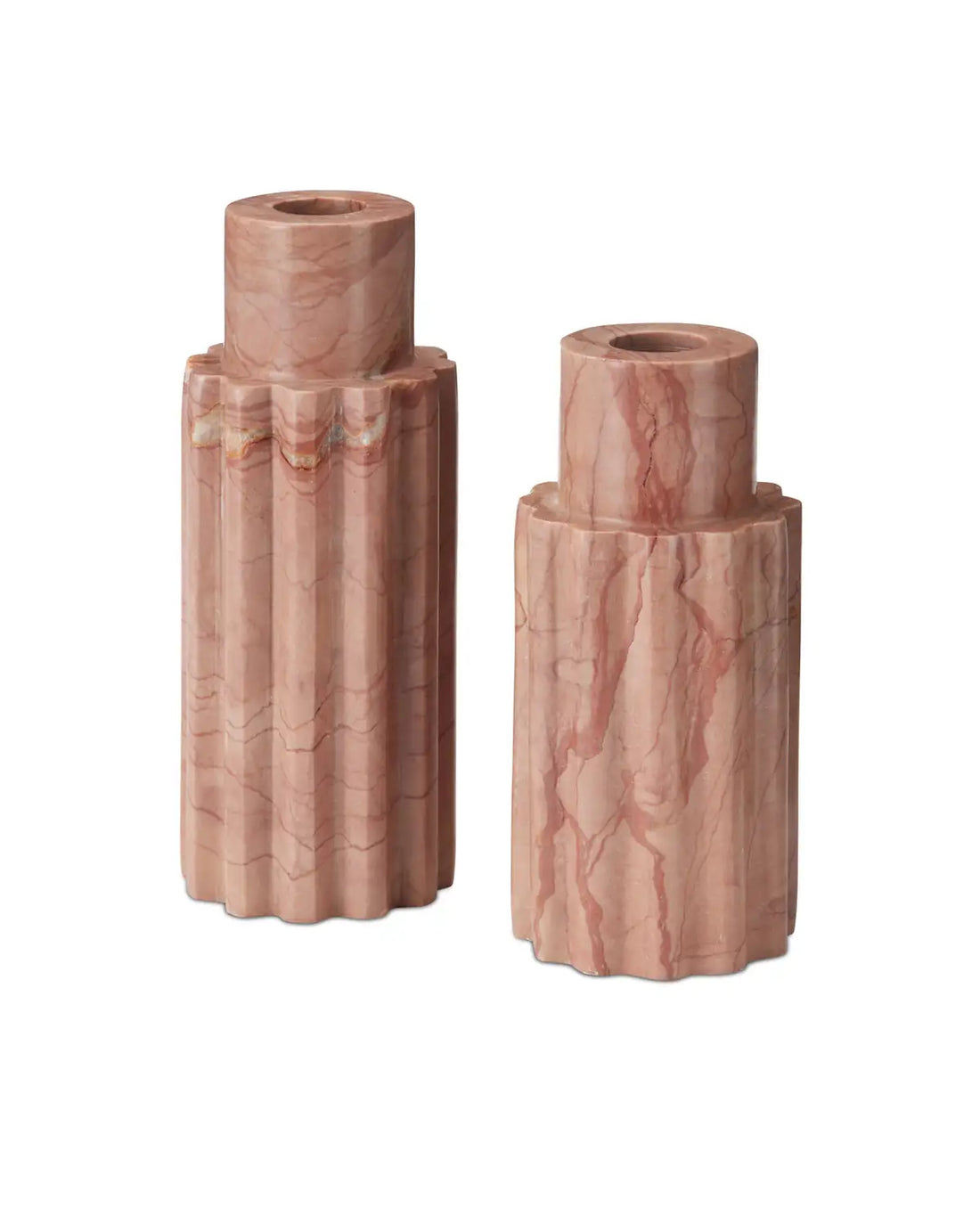 CURREY & COMPANY PENROSE PINK CANDLE HOLDER SET OF 2 - Decorative Accents