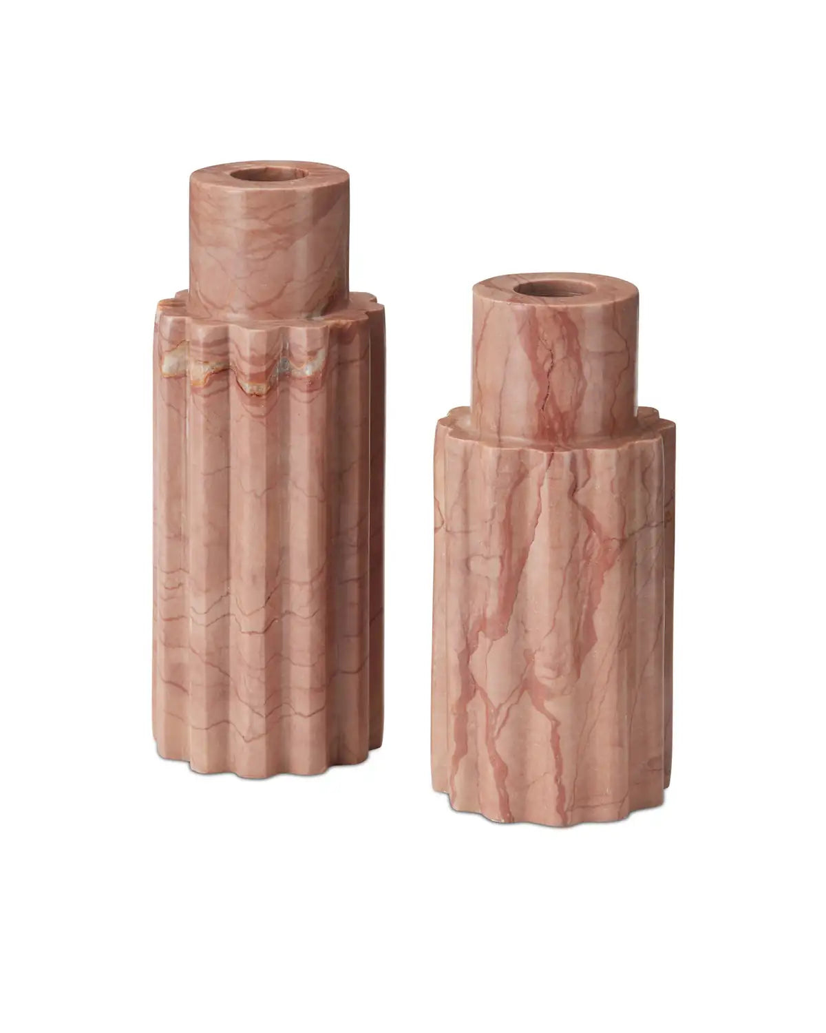CURREY & COMPANY PENROSE PINK CANDLE HOLDER SET OF 2 - Decorative Accents