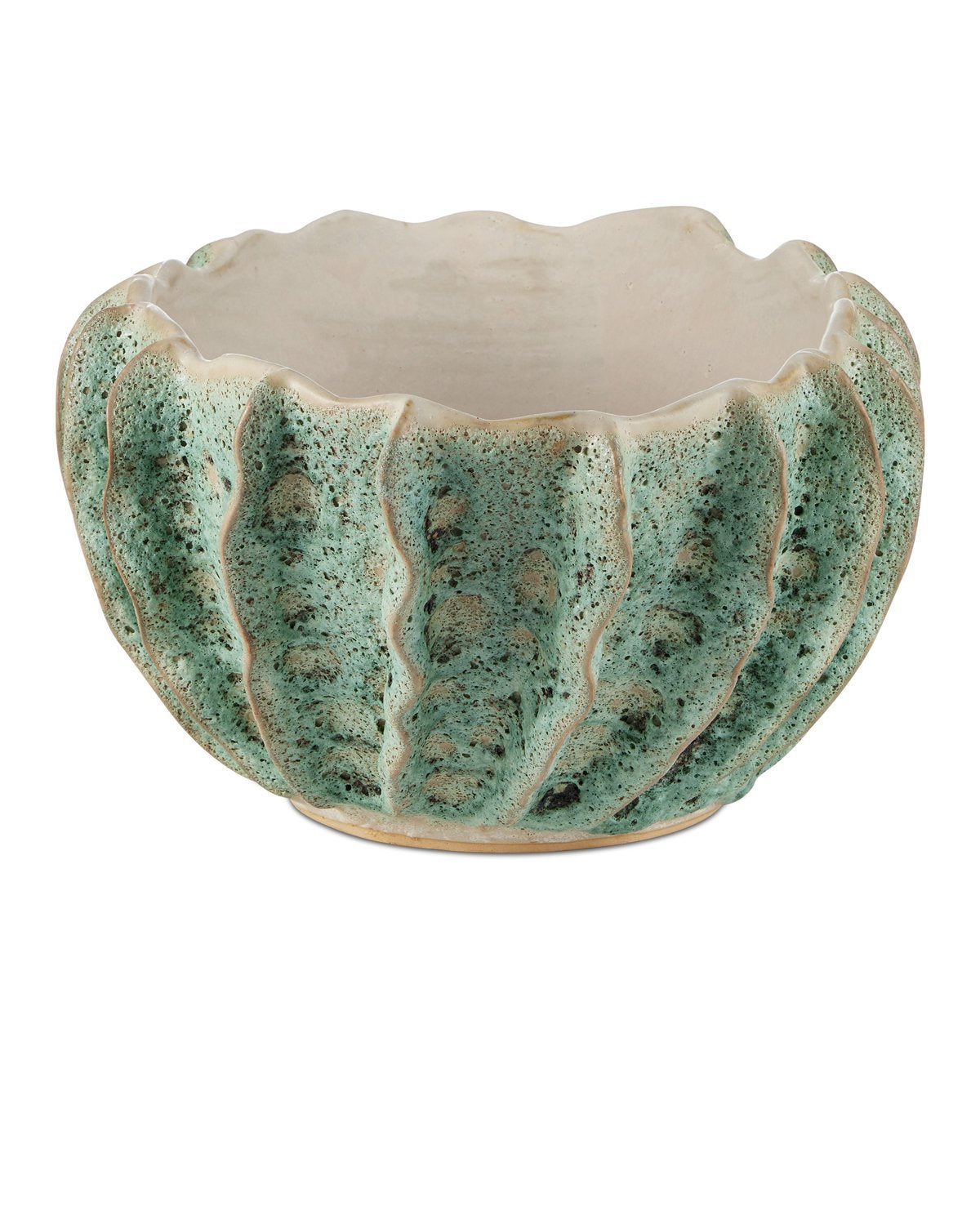 CURREY & COMPANY SUNKEN BOAT OVAL GREEN BOWL - Decorative Accents