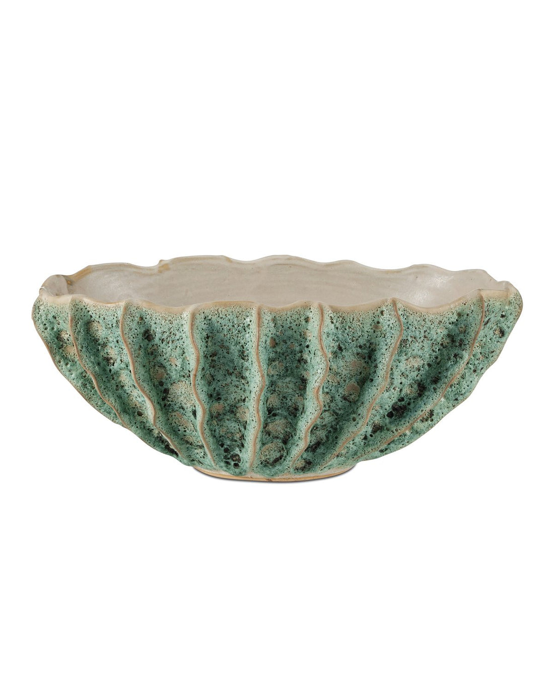 CURREY & COMPANY SUNKEN BOAT OVAL GREEN BOWL - Decorative Accents
