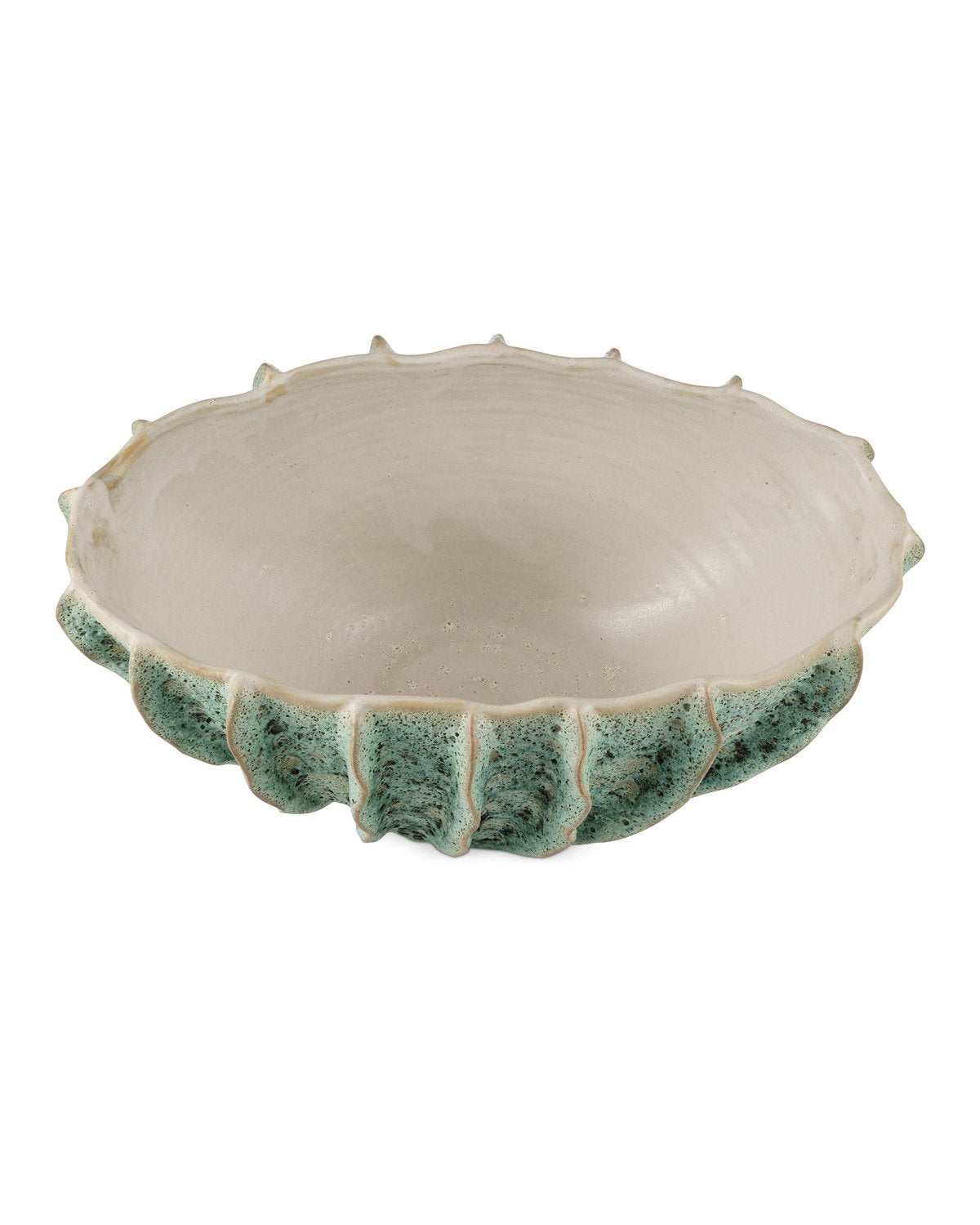 CURREY & COMPANY SUNKEN BOAT OVAL GREEN BOWL - Decorative Accents