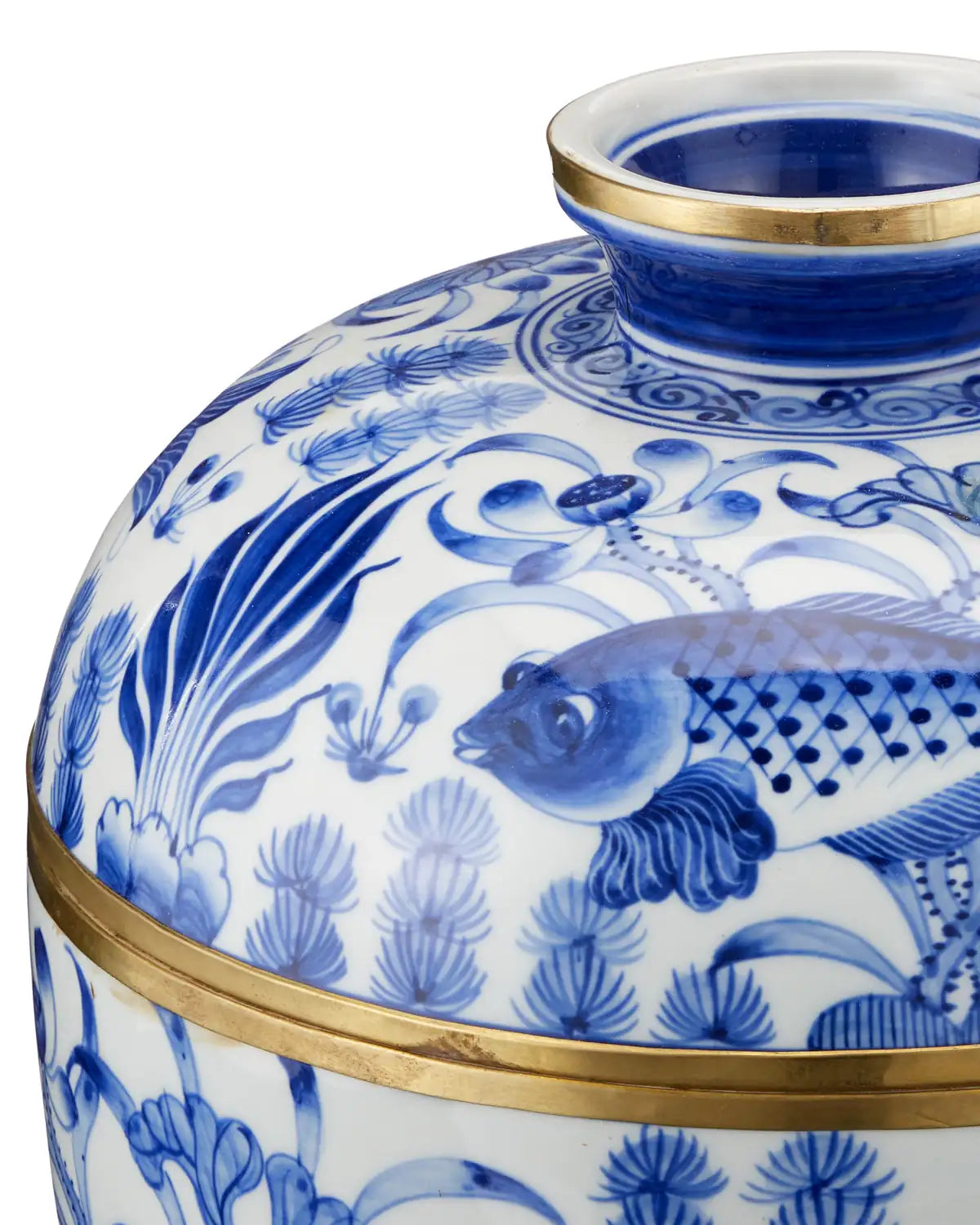 CURREY & COMPANY BLUE & RICE TUREEN SET OF 3 - Decorative Accents