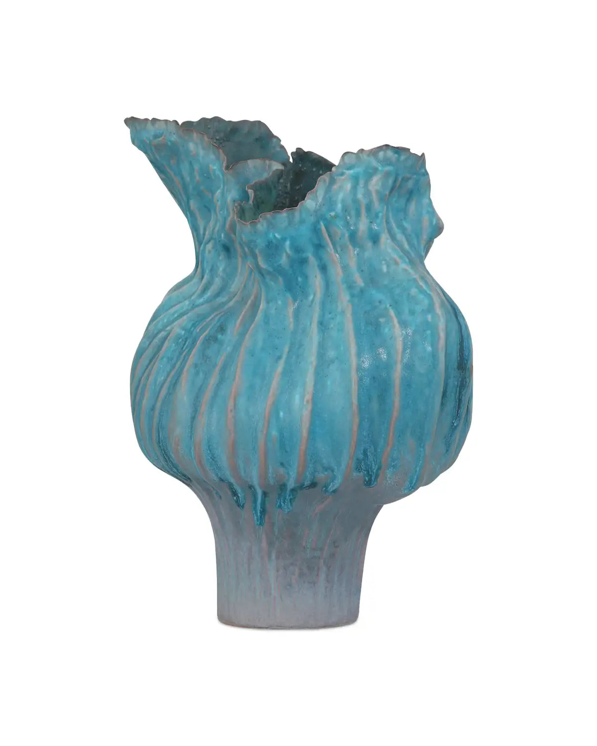 CURREY & COMPANY FLYING SILK BLUE VASE - Decorative Accents