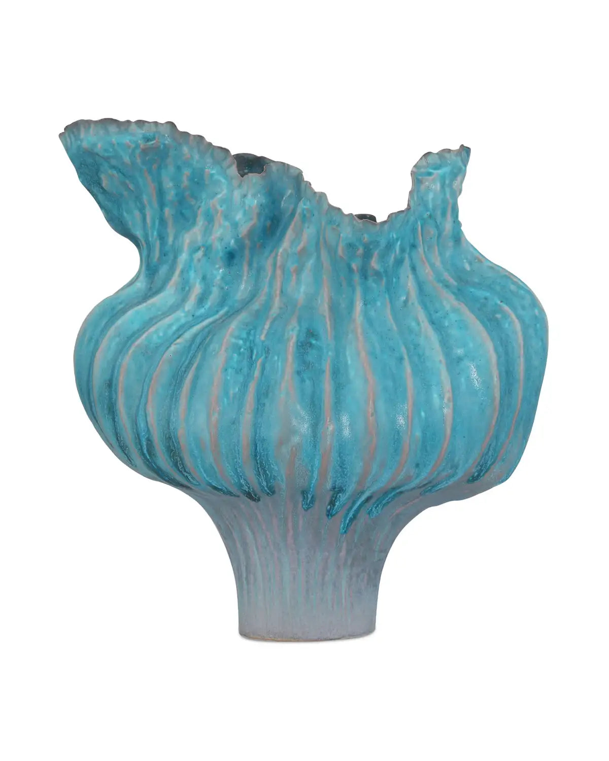 CURREY & COMPANY FLYING SILK BLUE VASE - Decorative Accents
